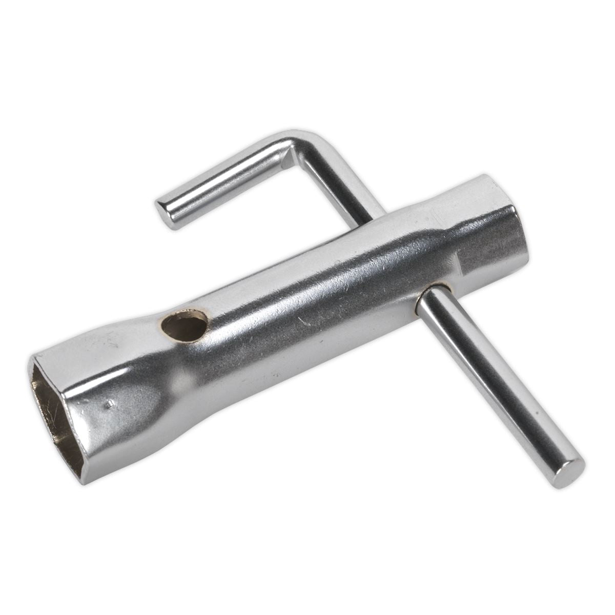 Sealey Double End Long Reach Spark Plug Box Spanner 17/21mm with L-Bar MS158