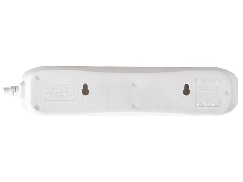 Masterplug Extension Lead 240V 4-Gang 13A White 2m MSTBFG210