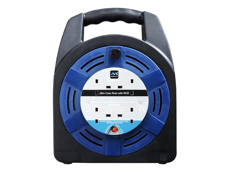 Masterplug Case Reel 240V 13A 4-Socket RCD & Thermal Cut-Out 20m MSTHBT20RCD