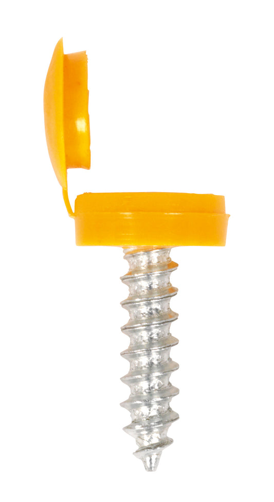 Sealey Numberplate Screw with Flip Cap 4.2 x 19mm Yellow Pack of 50 NPY50