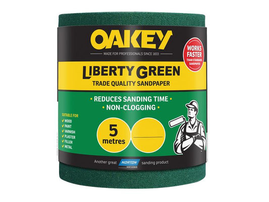 Oakey Liberty Green Sanding Roll 115mm x 5m Coarse 60G OAK63913