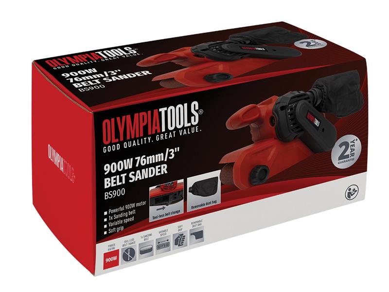 Olympia Power Tools Belt Sander 76mm (3in) 900W 240V OLPBS900