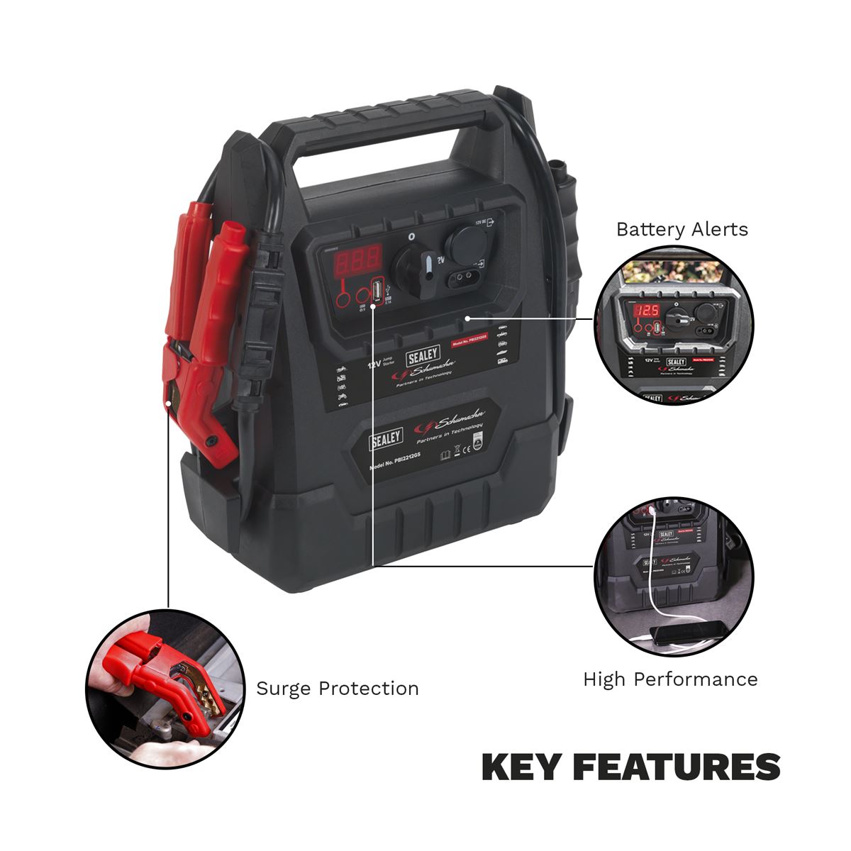 Sealey Schumacher&reg; RoadStart&reg; Emergency Jump Starter 12V 2300 Peak Amps - DEKRA Approved PBI2212GS
