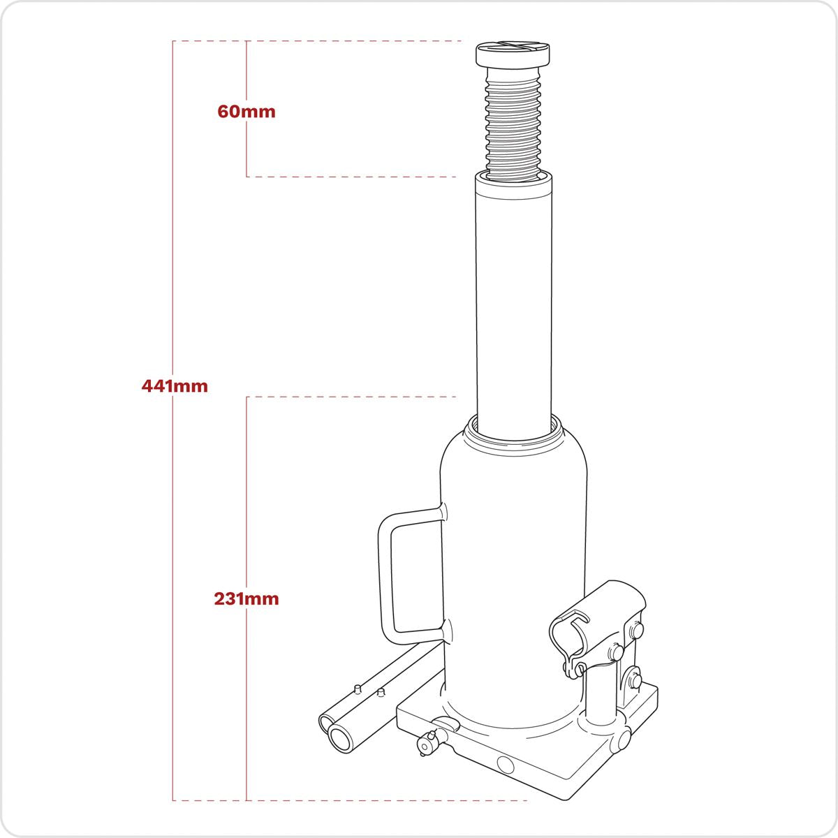 Sealey Bottle Jack 12 Tonne PBJ12S