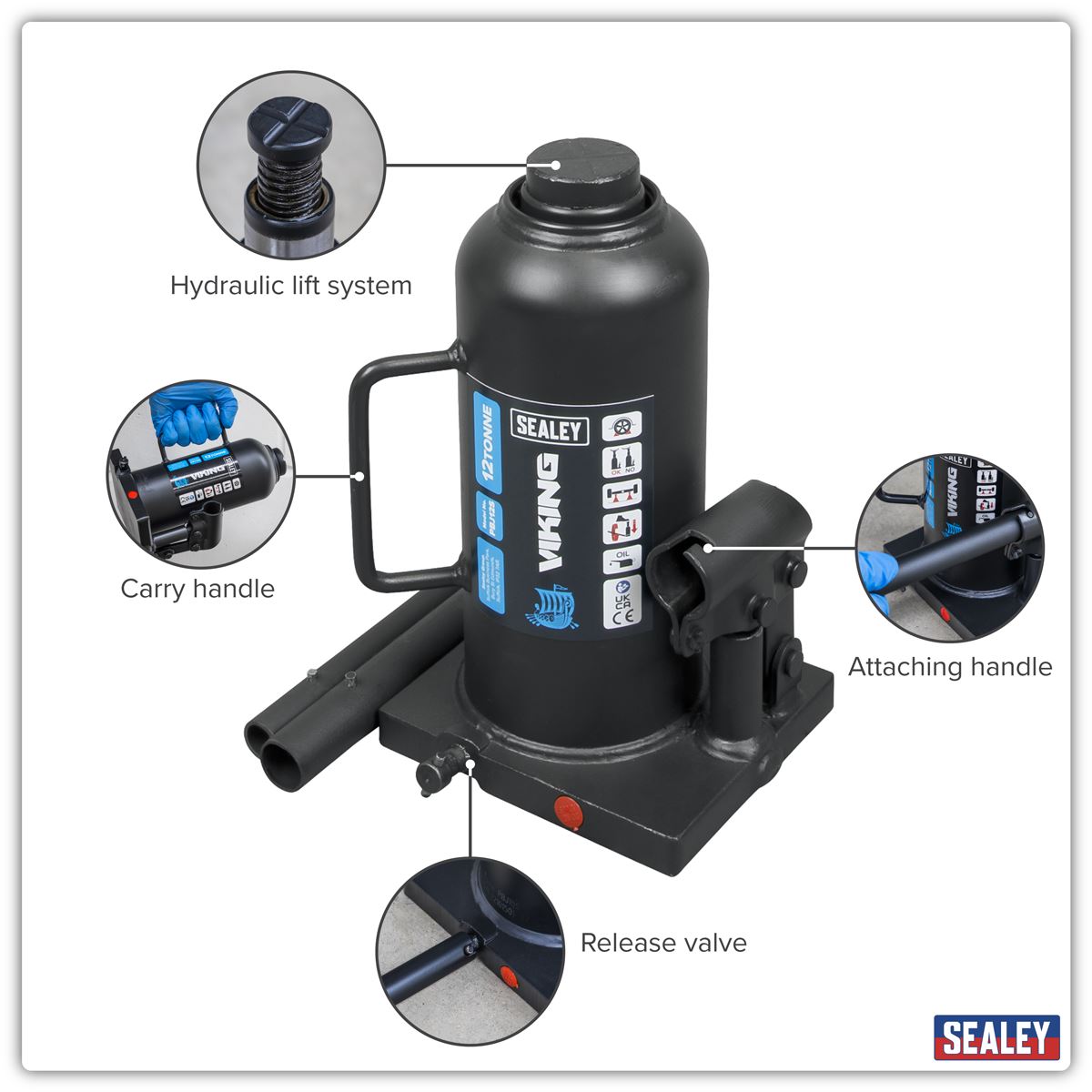 Sealey Bottle Jack 12 Tonne PBJ12S