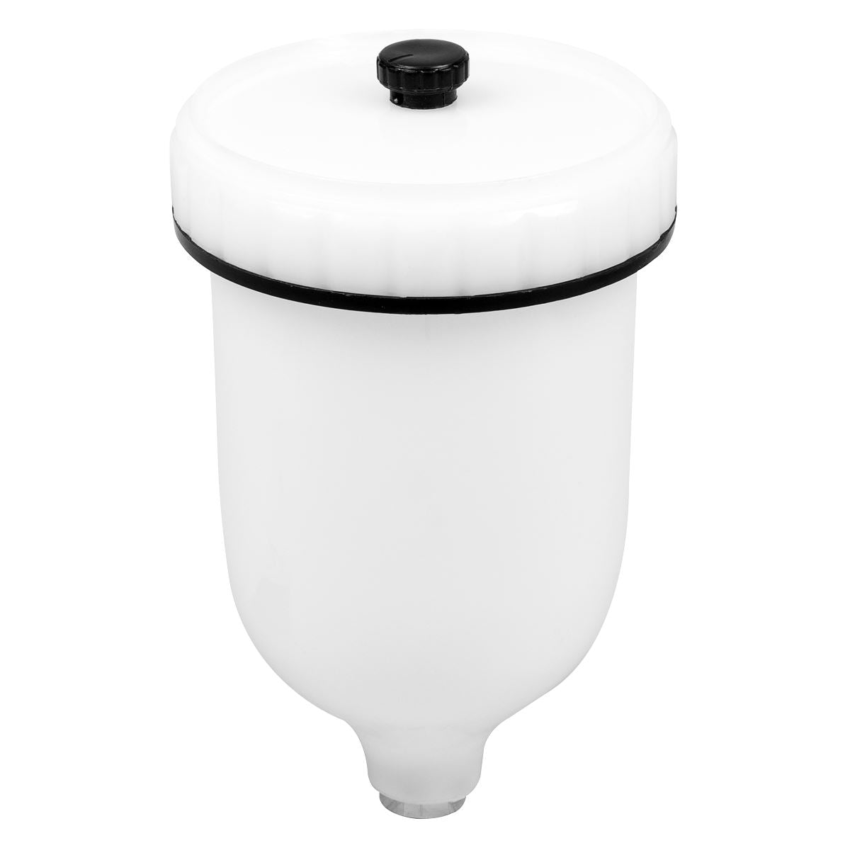 Sealey Paint Spray Gun Pot with Brass Fitting 600ml White M16 x 1.5 Thread PC01
