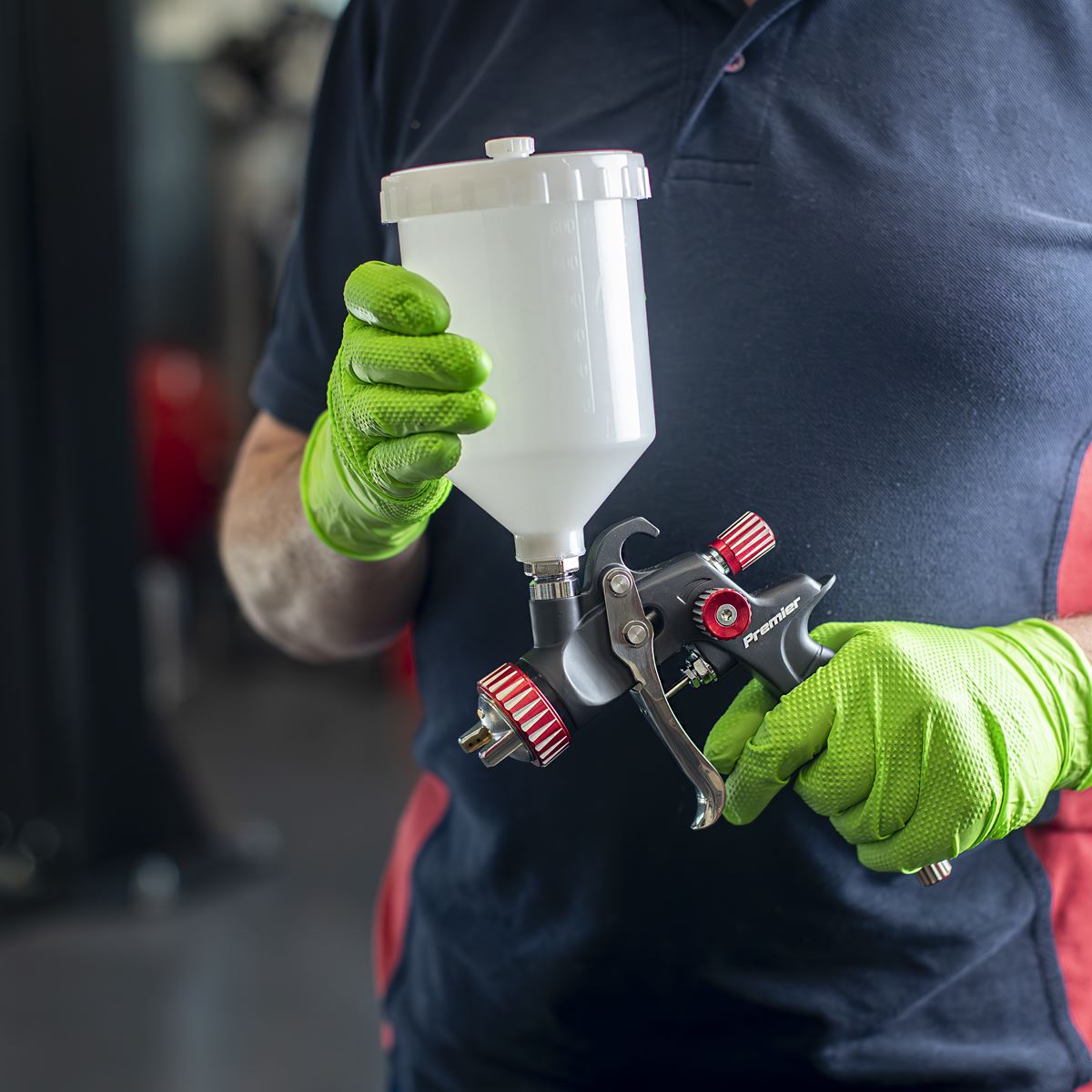 Sealey Paint Spray Gun Pot with Brass Fitting 600ml White M16 x 1.5 Thread PC01