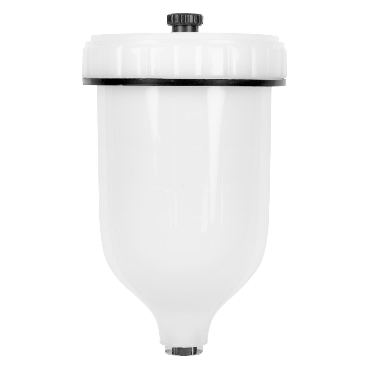 Sealey Paint Spray Gun Pot with Brass Fitting 600ml White M16 x 1.5 Thread PC01