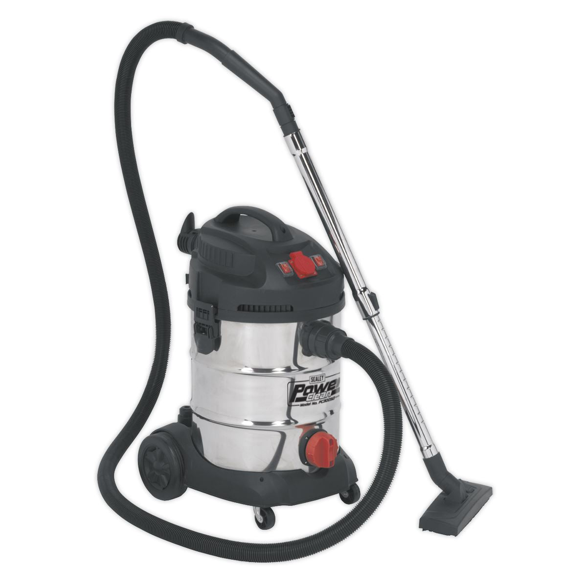 Sealey Vacuum Cleaner Industrial 30L 1400W/230V Stainless Drum Auto Start PC300SDAUTO