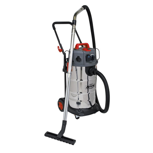 Sealey Vacuum Cleaner Industrial Dust-Free Wet/Dry 38L 1500W/230V Stainless Steel Drum M Class Filtration PC380M