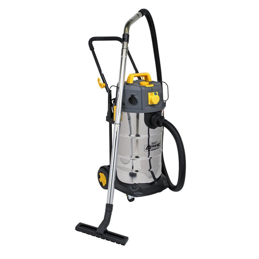 Sealey Vacuum Cleaner Industrial Dust-Free Wet/Dry 38L 1100W/110V Stainless Steel Drum M Class Filtration PC380M110V