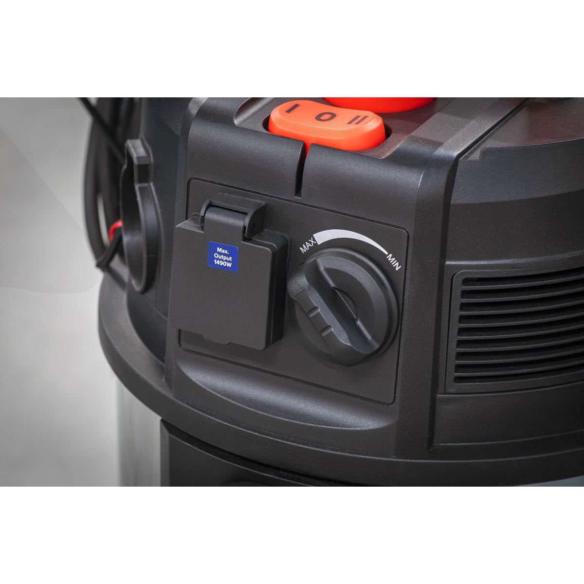 Sealey Vacuum Cleaner Industrial Dust-Free Wet/Dry 38L 1500W/230V Stainless Steel Drum M Class Filtration PC380M