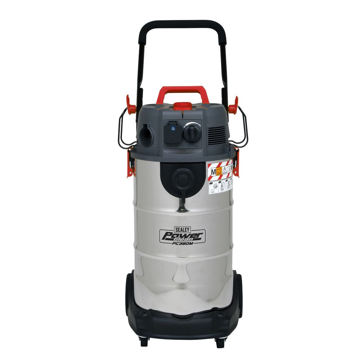 Sealey Vacuum Cleaner Industrial Dust-Free Wet/Dry 38L 1500W/230V Stainless Steel Drum M Class Filtration PC380M