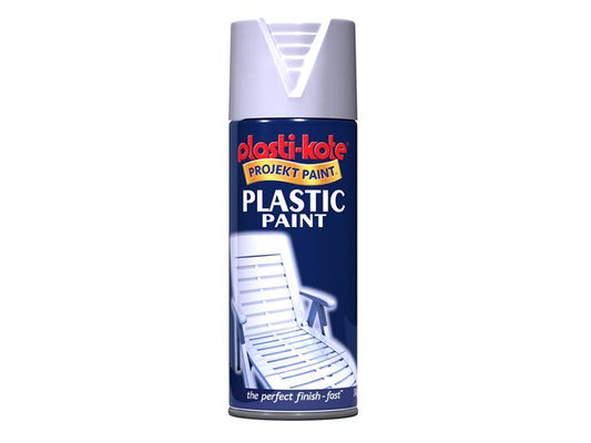 PlastiKote Plastic Paint Spray White Gloss 400ml PKT10607