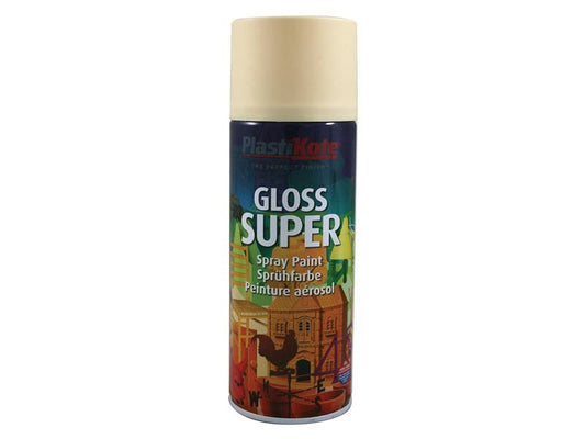 PlastiKote Gloss Super Spray Antique White 400ml PKT1112