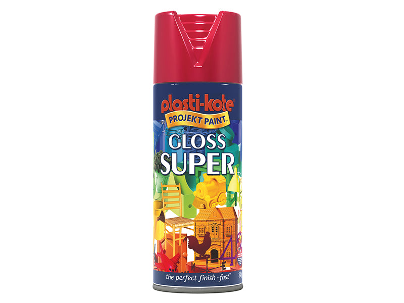 PlastiKote Gloss Super Spray Bright Red 400ml PKT1120