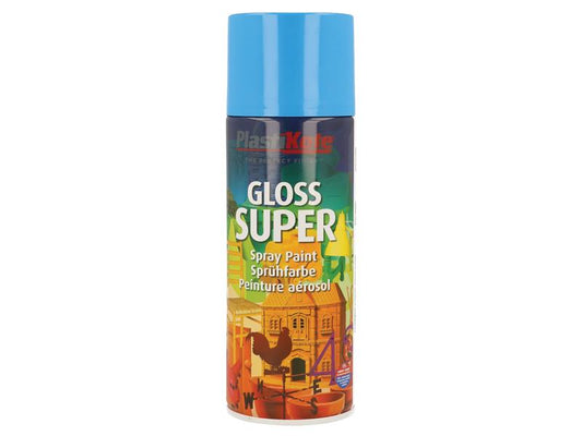 PlastiKote Gloss Super Spray Light Blue 400ml Multipurpose PKT1136