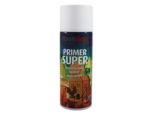 PlastiKote Super Spray Primer White 400ml PKT1145