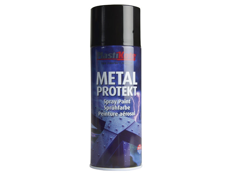 PlastiKote Metal Protekt Spray Gloss Black 400ml PKT1282