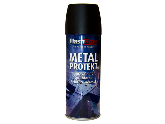 PlastiKote Metal Protekt Spray Matt Black 400ml PKT1284