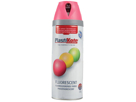PlastiKote Twist & Spray Fluorescent Pink 400ml PKT1900