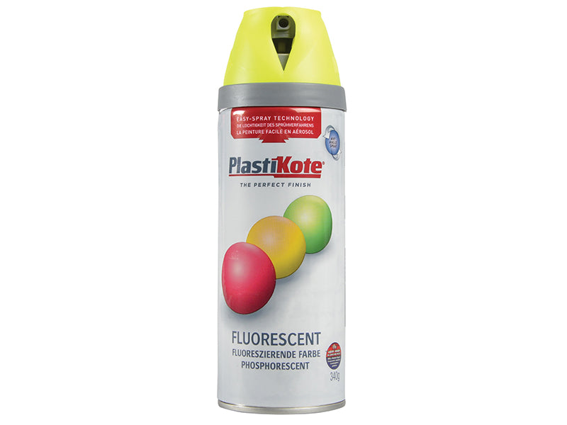 PlastiKote Twist & Spray Fluorescent Yellow 400ml PKT1901