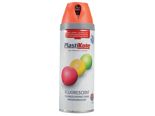 PlastiKote Twist & Spray Fluorescent Orange 400ml PKT1902