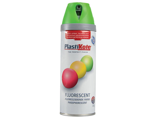 PlastiKote Twist & Spray Fluorescent Green 400ml PKT1903