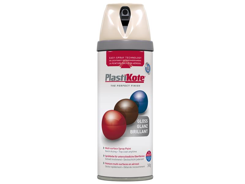 PlastiKote Twist & Spray Gloss Antique White 400ml PKT21103