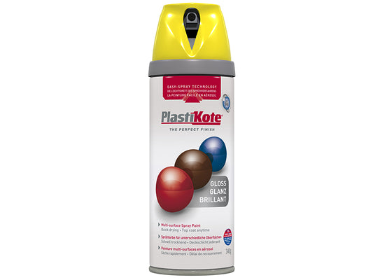 PlastiKote Twist & Spray Gloss New Yellow 400ml PKT21104