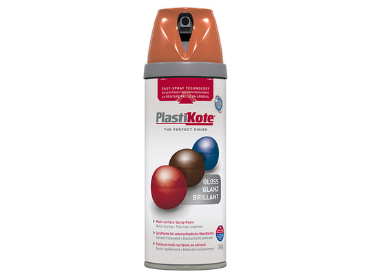 PlastiKote Twist & Spray Gloss Orange 400ml PKT21106