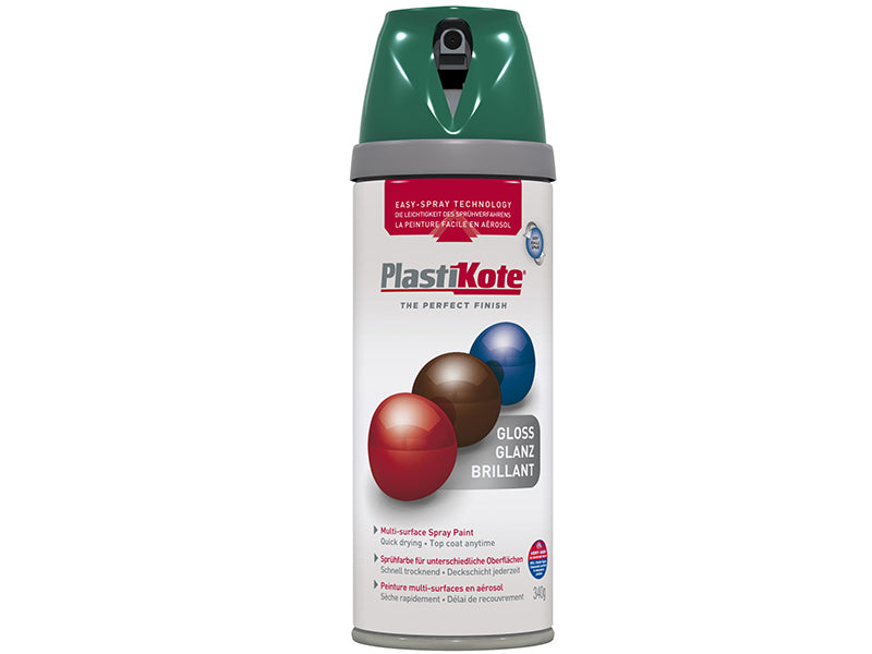 PlastiKote Twist & Spray Gloss Lawn Green 400ml PKT21109