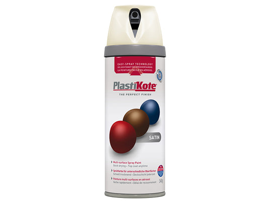 PlastiKote Twist & Spray Satin Porcelain 400ml PKT22102