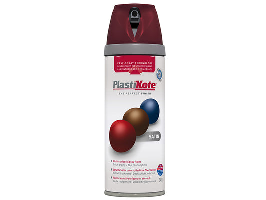 PlastiKote Twist & Spray Satin Wine Red 400ml PKT22105