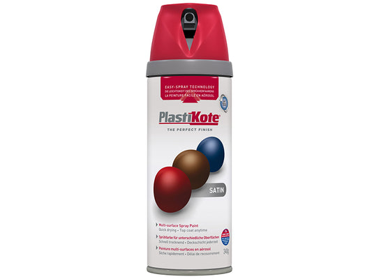 PlastiKote Twist & Spray Satin Real Red 400ml PKT22106