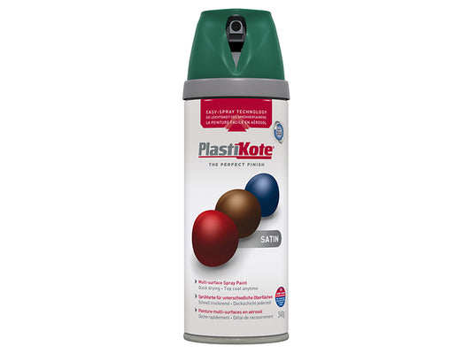 PlastiKote Twist & Spray Satin Hunter Green 400ml PKT22112