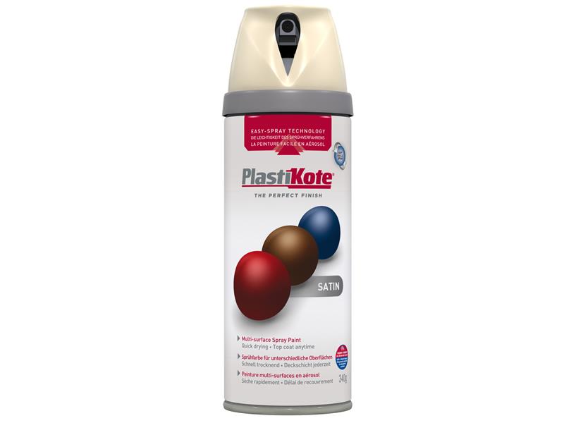 PlastiKote Twist & Spray Satin Grey Beige 400ml PKT22114