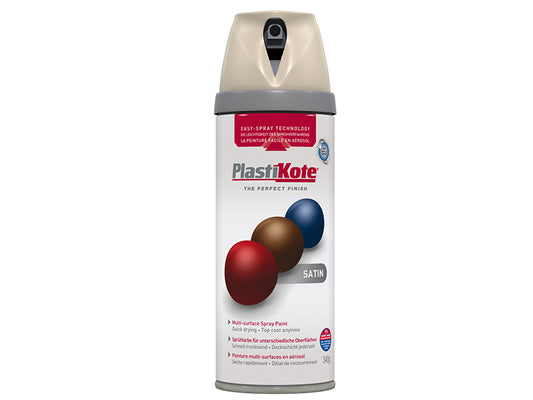 PlastiKote Twist & Spray Satin Warm Grey 400ml PKT22123