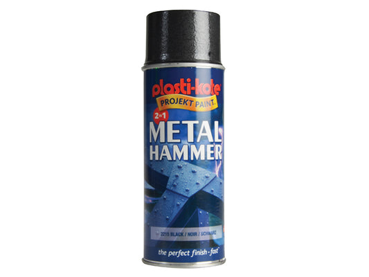 PlastiKote Metal Paint Hammer Spray Black 400ml PKT2215