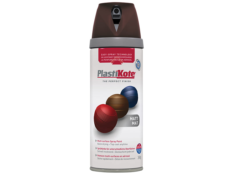PlastiKote Twist & Spray Matt Chocolate 400ml PKT23106