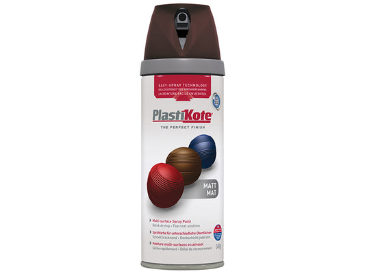 PlastiKote Twist & Spray Matt Chocolate 400ml PKT23106