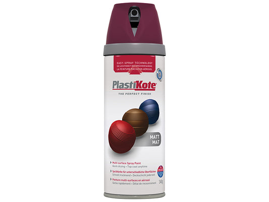 PlastiKote Twist & Spray Matt Black Plum 400ml PKT23111