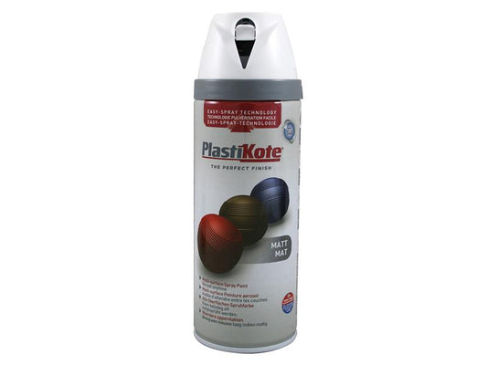 PlastiKote Twist & Spray Matt Pure Brilliant White 400ml PKT23112