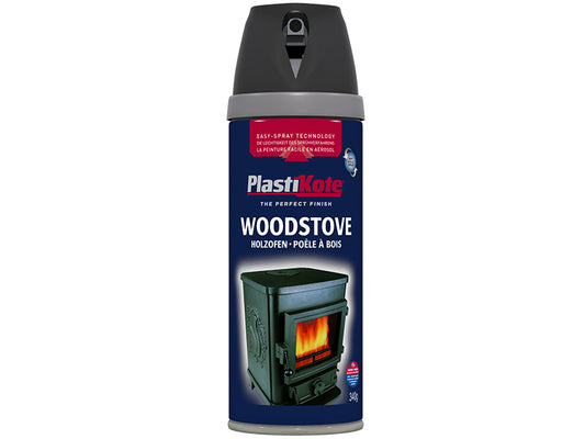 PlastiKote Twist & Spray Woodstove Paint Black 400ml PKT26030