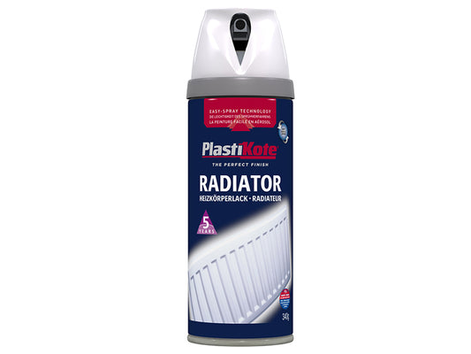 PlastiKote Twist & Spray Radiator Gloss White 400ml PKT26100