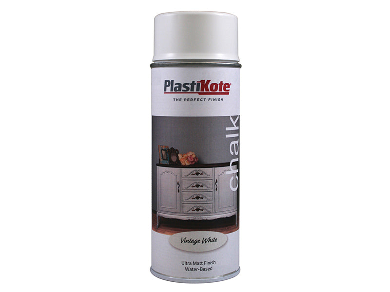 PlastiKote Chalk Finish Spray Vintage White 400ml PKT27100