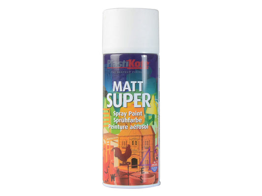 PlastiKote Matt Super Spray White 400ml PKT3100SE
