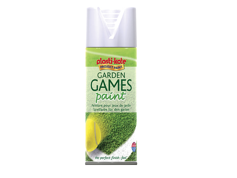 PlastiKote Garden Games Spray Paint White 400ml PKT4376