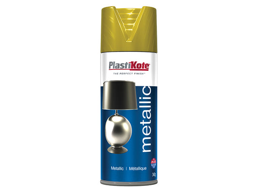 PlastiKote Metallic Spray Brass 400ml Coverage Approx 2.23m² PKT454