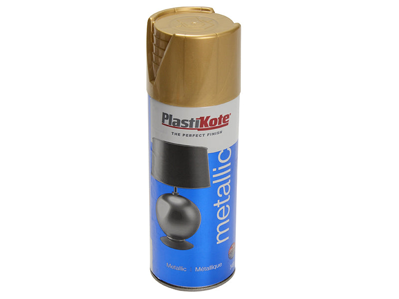 PlastiKote Metallic Spray Brass 400ml Coverage Approx 2.23m² PKT454